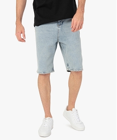 bermuda en jean pour homme effet patine bleu shorts en jeanC618801_1