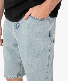 bermuda en jean pour homme effet patine bleu shorts en jeanC618801_2