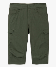 bermuda homme avec poches rabat sur les cuisses vert pantalons de costumeC619101_4