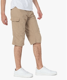 bermudapantacourt homme avec poches rabat sur les cuisses beige pantalonsC619201_1