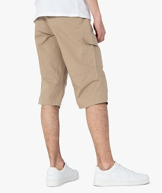 bermudapantacourt homme avec poches rabat sur les cuisses beige pantalons de costumeC619201_3