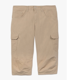 bermuda homme avec poches rabat sur les cuisses beige pantalons de costumeC619201_4