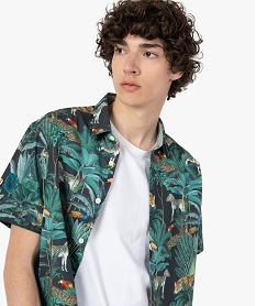 chemise homme a manches courtes a motifs tropical savane imprime chemise manches courtesC620101_2