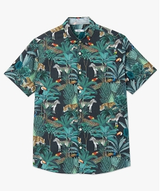 chemise homme a manches courtes a motifs tropical savane imprime chemise manches courtesC620101_4