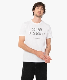 GEMO Tee-shirt homme à manches courtes à message - Gémo x Les Vilains Garçons Blanc