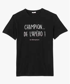 tee-shirt homme a manches courtes et message gemo x les vilains garcons noir tee-shirtsC621401_4