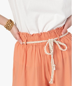 pantacourt femme coupe large avec ceinture tressee orange pantalonsC621701_2
