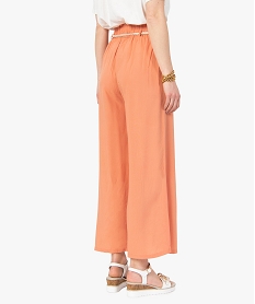 pantacourt femme coupe large avec ceinture tressee orange pantalonsC621701_3