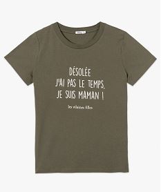 tee-shirt femme a message fantaisie gemo x les vilaines filles vert  t-shirts manches courtes