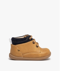 chaussures premiers pas bebe garcon bottillons dessus cuir orange chaussures de parcC626001_1