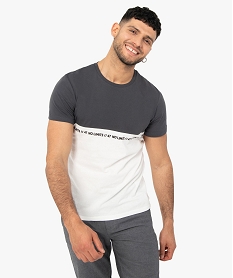 tee-shirt homme a manches courtes bicolore gris tee-shirtsC627701_1