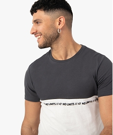 tee-shirt homme a manches courtes bicolore gris tee-shirtsC627701_2