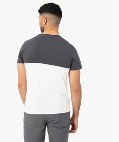 tee-shirt homme a manches courtes bicolore gris tee-shirtsC627701_3