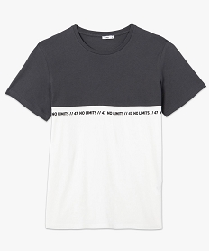 tee-shirt homme a manches courtes bicolore gris tee-shirtsC627701_4