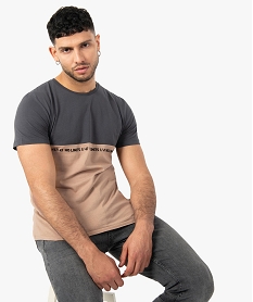 tee-shirt homme a manches courtes bicolore beige tee-shirtsC627801_1