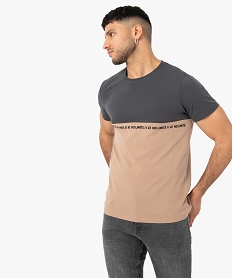 tee-shirt homme a manches courtes bicolore beige tee-shirtsC627801_2