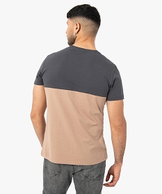 tee-shirt homme a manches courtes bicolore beige tee-shirtsC627801_3