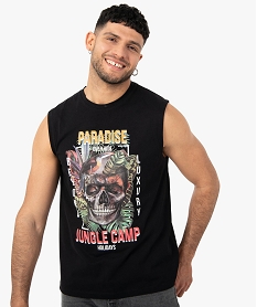 debardeur homme avec motif tete de mort sur lavant noir tee-shirtsC627901_2