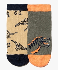 chaussettes garcon ultra courtes a motifs dinosaures (lot de 5) vertC631701_2