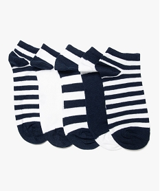 chaussettes garcon bicolores ultra-courtes (lot de 5) bleu standardC631801_1