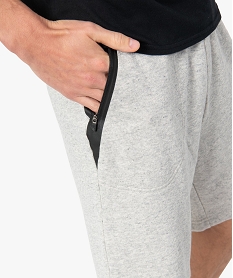 bermuda homme en maille chinee avec poches zippees gris shorts et bermudasC636001_2