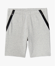 bermuda homme en maille chinee avec poches zippees gris shorts et bermudasC636001_4