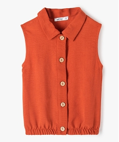 chemise fille sans manches effet blouse orangeC645601_1