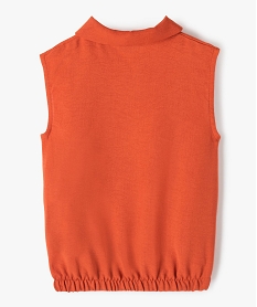 chemise fille sans manches effet blouse orangeC645601_3