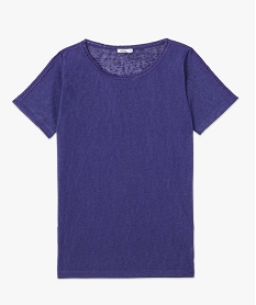 tee-shirt femme a manches courtes en maille fine bleuC647901_4
