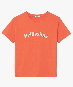 tee-shirt femme a manches courtes avec inscription orange t-shirts manches courtesC649801_4