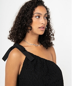 blouse femme sans manche coupe asymetrique noir blousesC663101_2