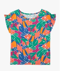 tee-shirt femme imprime a manches courtes multicoloreC666101_4