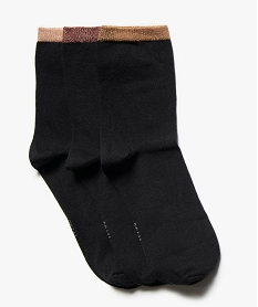 chaussettes femme details pailletes (lot de 3 paires) noir chaussettesC666601_1