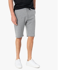 bermuda homme en maille chinee et taille elastiquee gris shorts et bermudasC669601_1