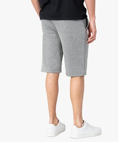 bermuda homme en maille chinee et taille elastiquee gris shorts et bermudasC669601_3