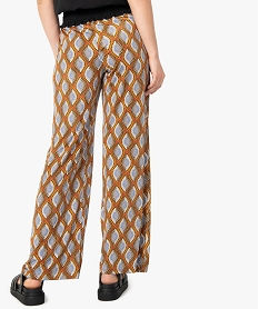 pantalon femme imprime en maille extensible avec ceinture elastiquee imprime pantalonsC670801_3