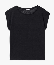 tee-shirt femme en maille fine sans manches noir t-shirts manches courtesC680201_4