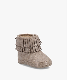 chaussons de naissance bebe fille boots pailletees jauneC710501_2