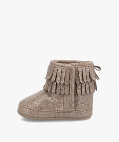 chaussons de naissance bebe fille boots pailletees jauneC710501_3