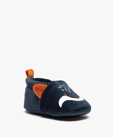 chaussons bebe garcon en velours renard bleu chaussures de naissanceC711401_2