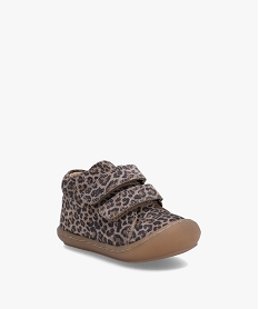 chaussures premiers pas bebe fille dessus cuir leopard - na! brunC711901_2