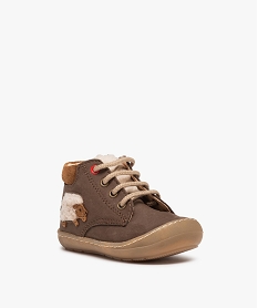 chaussures bebe garcon dessus cuir motif mouton - na! brunC712601_2