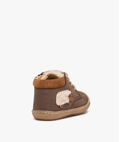 chaussures bebe garcon dessus cuir motif mouton - na! brunC712601_4