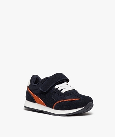 baskets bebe garcon retro running a lacets et scratch bleu baskets et tennisC712801_2