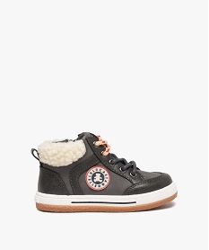 baskets bebe garcon mid-cut a col sherpa - lulucastagnette gris baskets et tennisC713601_1