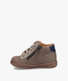 baskets bebe garcon mid-cut dessus cuir a lacets et zip - na! brun baskets et tennisC714401_3