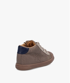 baskets bebe garcon mid-cut dessus cuir a lacets et zip - na! brun baskets et tennisC714401_4