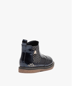 boots bebe fille style chelsea vernies - lulucastagnette bleu bottes et chaussures montantesC714501_4