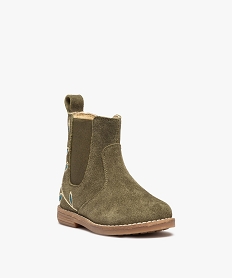 boots bebe fille style chelsea dessus cuir retourne - na! vert bottes et chaussures montantesC715301_2