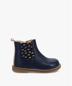 boots bebe fille style chelsea en cuir uni – na! bleu bottes et chaussures montantesC715501_1